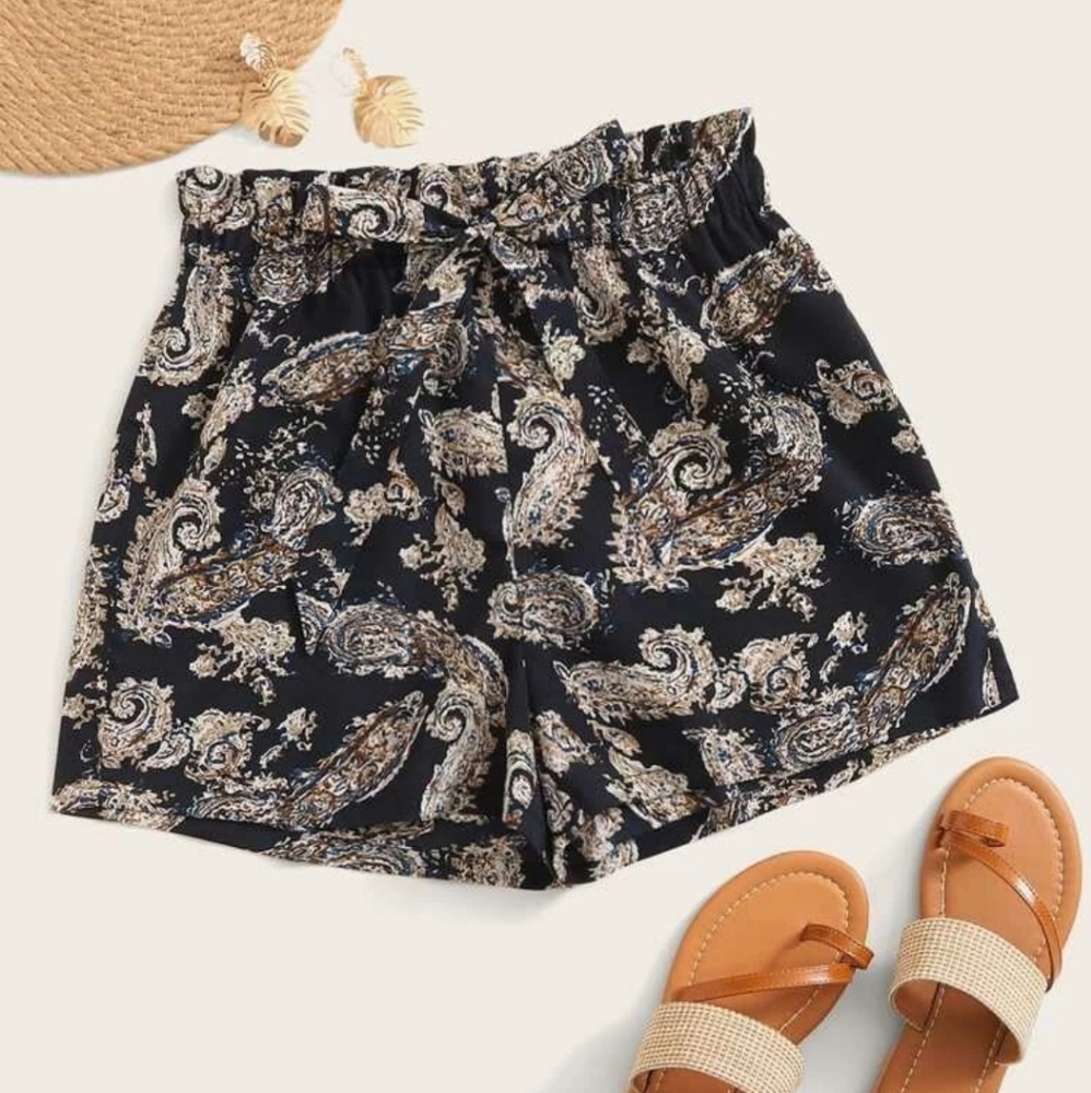 Paperbag shorts - Paisley